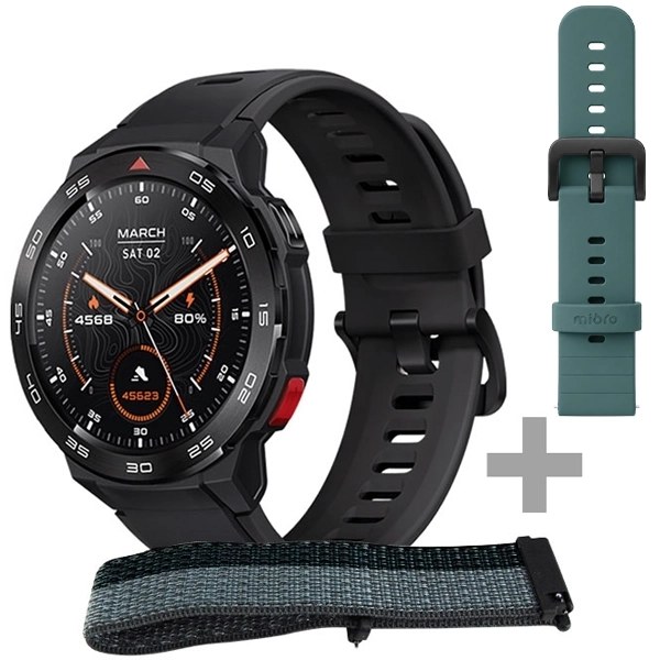 Reloj Mibro Gs Pro XPAW013 con GPS Bluetooth - Negro + 2 Pulseras