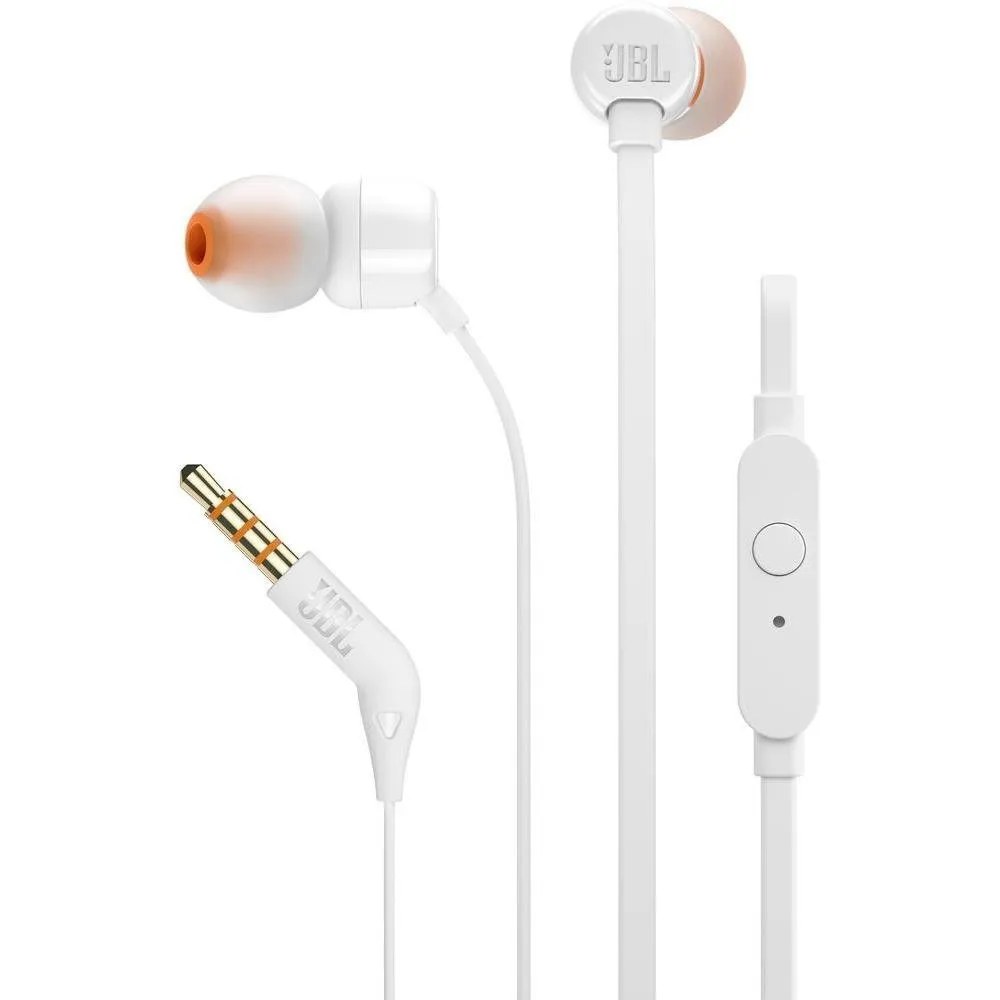 AURICULAR JBL T110 CORDED IN-EAR - WHITE - JBLT110WHT