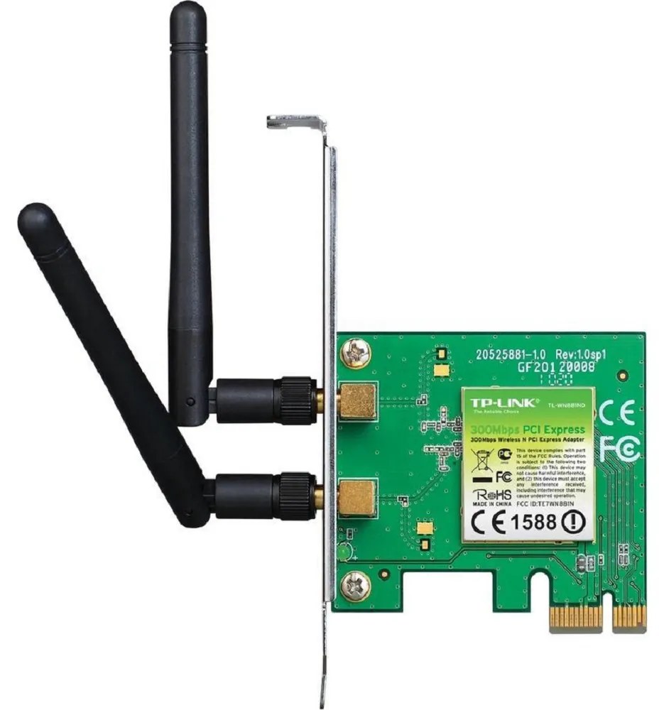 Placa Wireless TP-LINK TL-WN881ND PCI-E com 2 Antenas