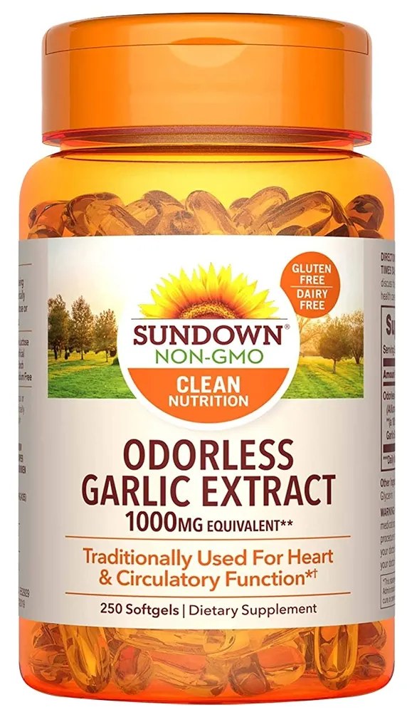 Sundown Naturals Odorless Garlic Extract 1000MG (250 Cápsulas en Gel)