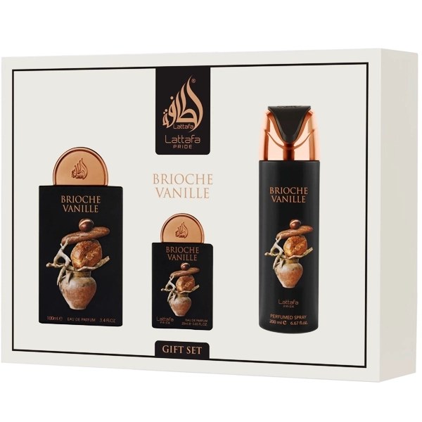 Perfume Unisex Lattafa Pride Brioche Vanille EDP 100ml + Perfume 20ml + Desodorante 200ml