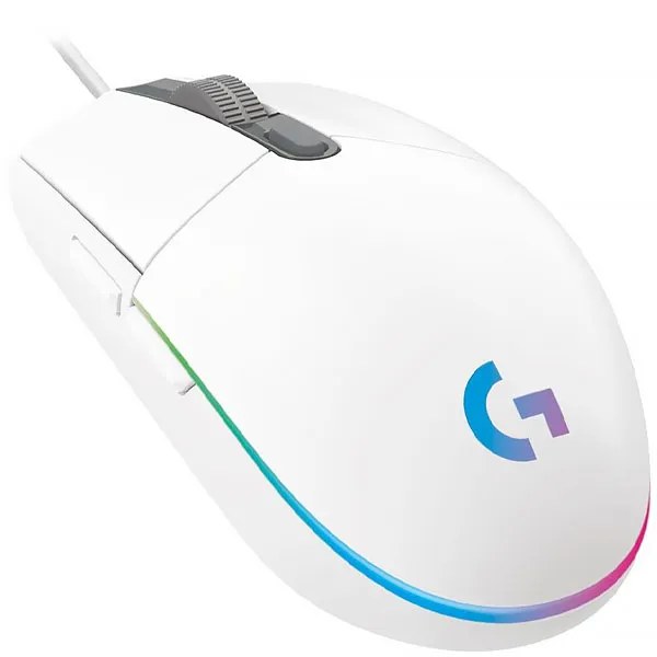 Mouse Gaming Logitech G203 USB hasta 8.000 DPI con Backlight RGB - Blanco