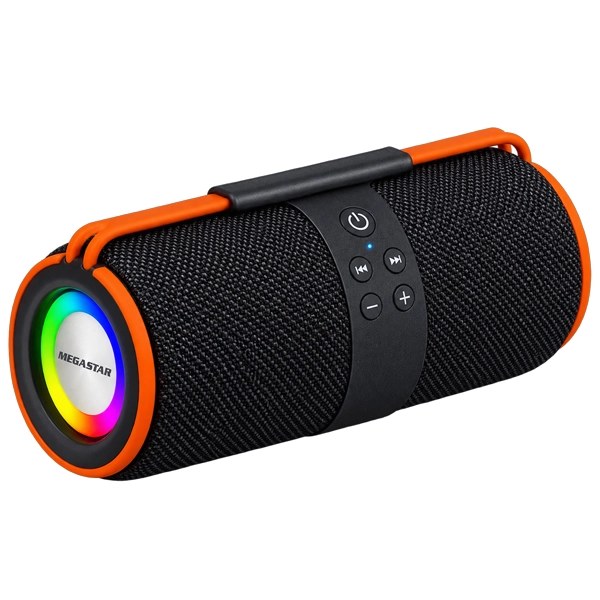 Speaker Megastar HY80BTN 10 watts con Bluetooth Radio FM Auxiliar Micro SD - Negro Naranja