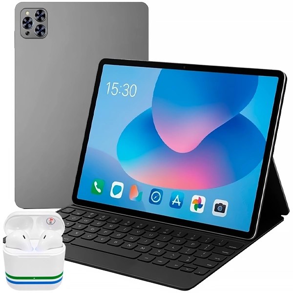 Tablet MOX MO-TP1082 Dual SIM 512GB 8GB RAM de 10.1" 13MP 8MP - Gris + Teclado Portugués + Funda