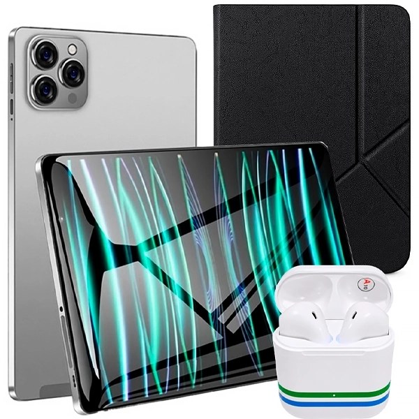 Tablet MOX MO-TP732 5G 256GB 8GB RAM de 7" 8MP 5MP - Plata + Funda + Auricular Inalámbrico