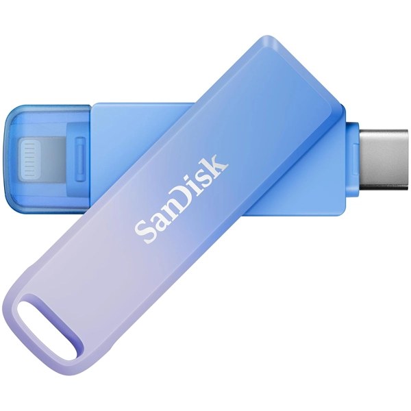 Pendrive de 128GB SanDisk Creator Phone Drive SDIXD0N-128G-GN6TP USB-C 3.2 Lightning - Azul Púrpura