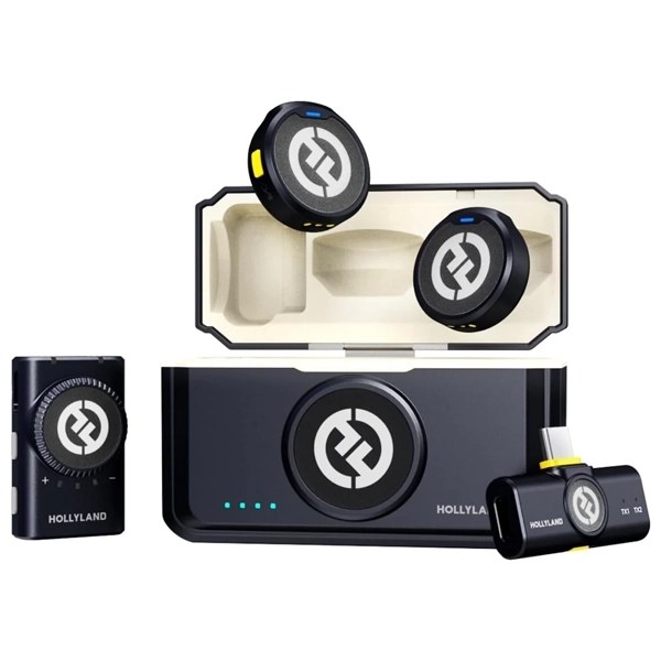 Micrófono de Solapa Inalámbrico Hollyland LARK M2 Mini Combo con USB-C - Shine Charcoal