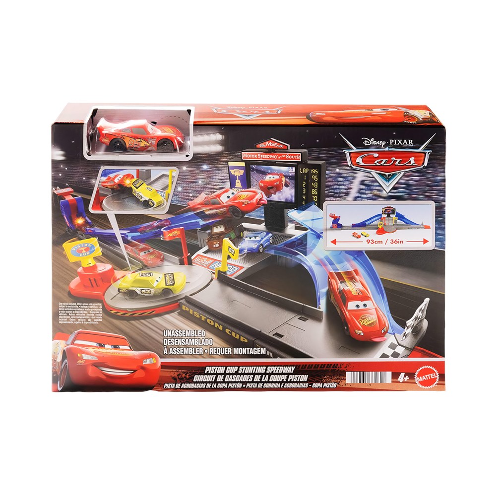 Pista De Juego Mattel Hot Wheels Disney Pixar Cars Pista De Acrobacias De La Copa Pistón Jhl42