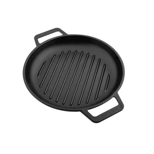 Sartén Grill De Hierro Fundido Victoria 25cm Doble Asa Premium