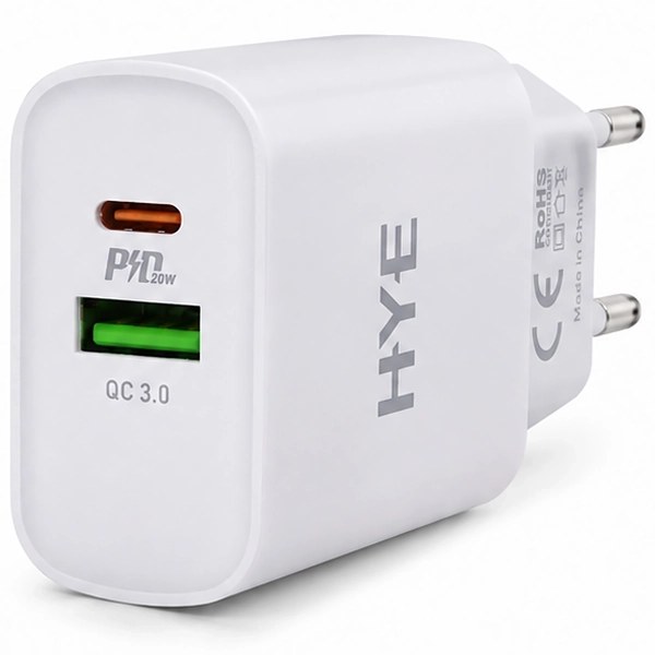 Adaptador de Enchufe HYE C9+ USB USB-C - Blanco