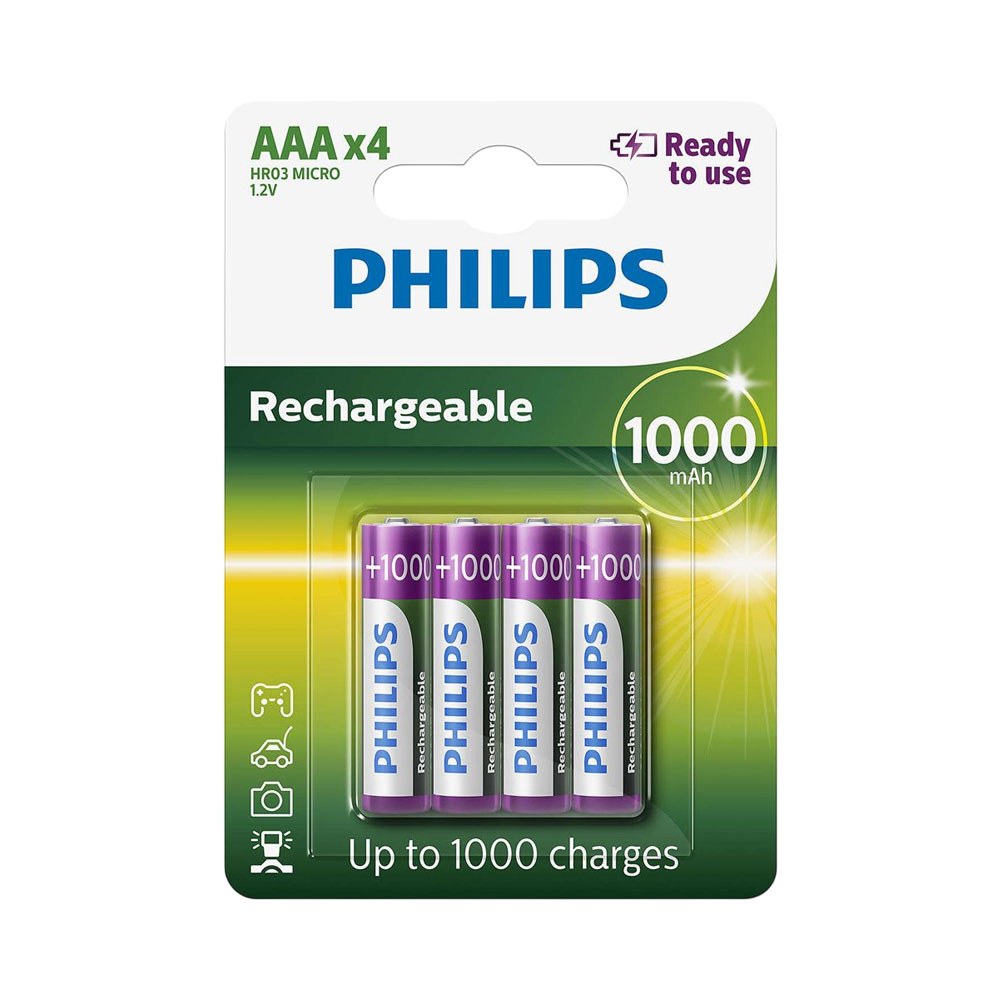 Pilas Recargables Philips Aaa 1000 Mah 4 Piezas