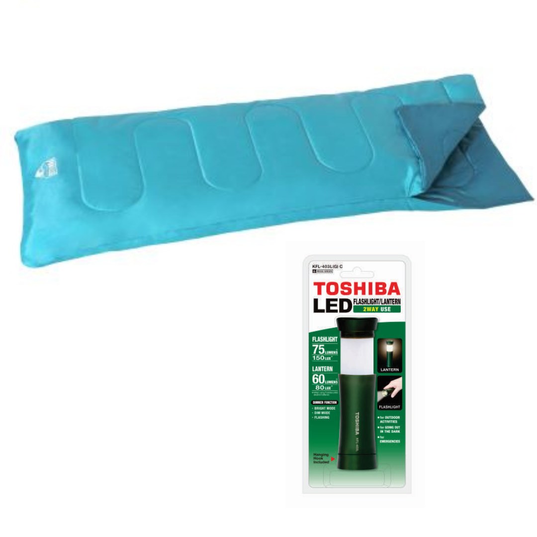 Bolsa de dormir 180x75cm 7-11°. Bestway OBSEQUIO: Linterna / Farol 2en1 Toshiba x Un.