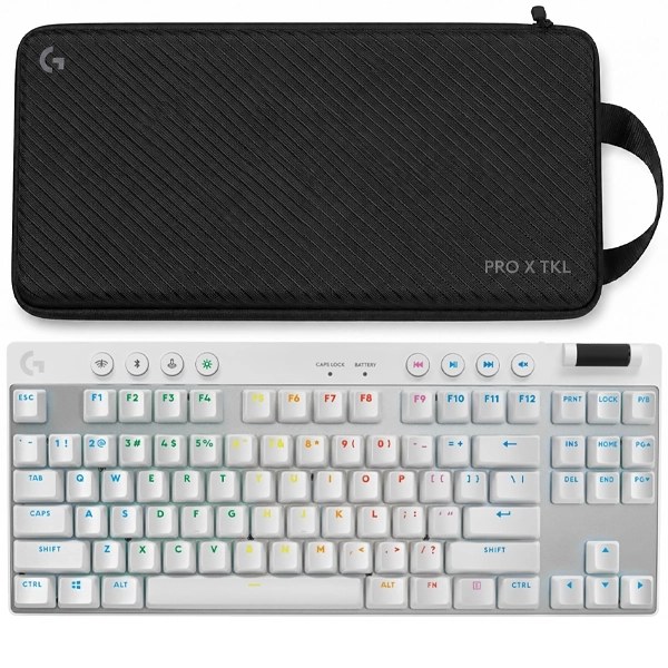 Teclado Gaming Mécanico Inalámbrico Logitech Pro X TKL Lightspeed Inglés con RGB LIGHTSYNC - Blanco
