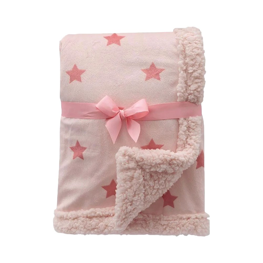 Manta Para Bebes Doble Face Buba 11849 Estrellas Rosa