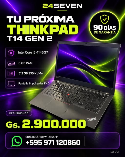 Lenovo ThinkPad T14 Gen 2 - Core i5-1145G7, 8 GB, SSD 512 GB